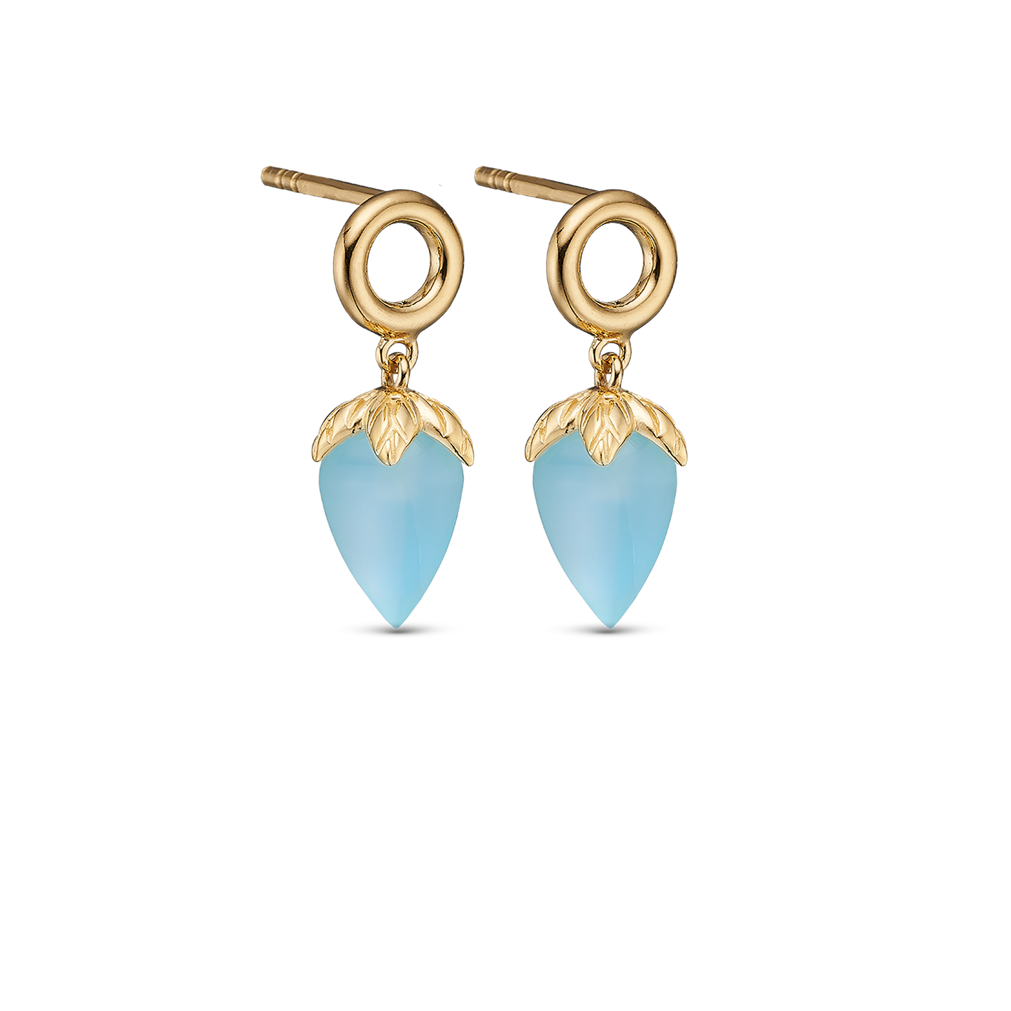 Blue Chalcedony Stud Earrings - CHRISTINA