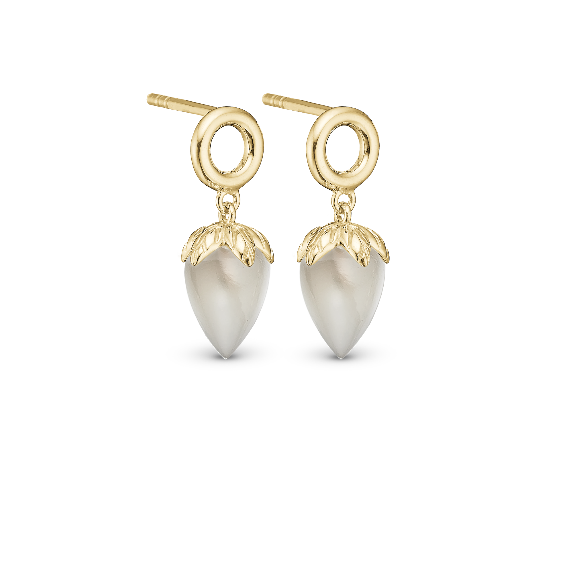 Grey Moonstone Stud Earrings - CHRISTINA