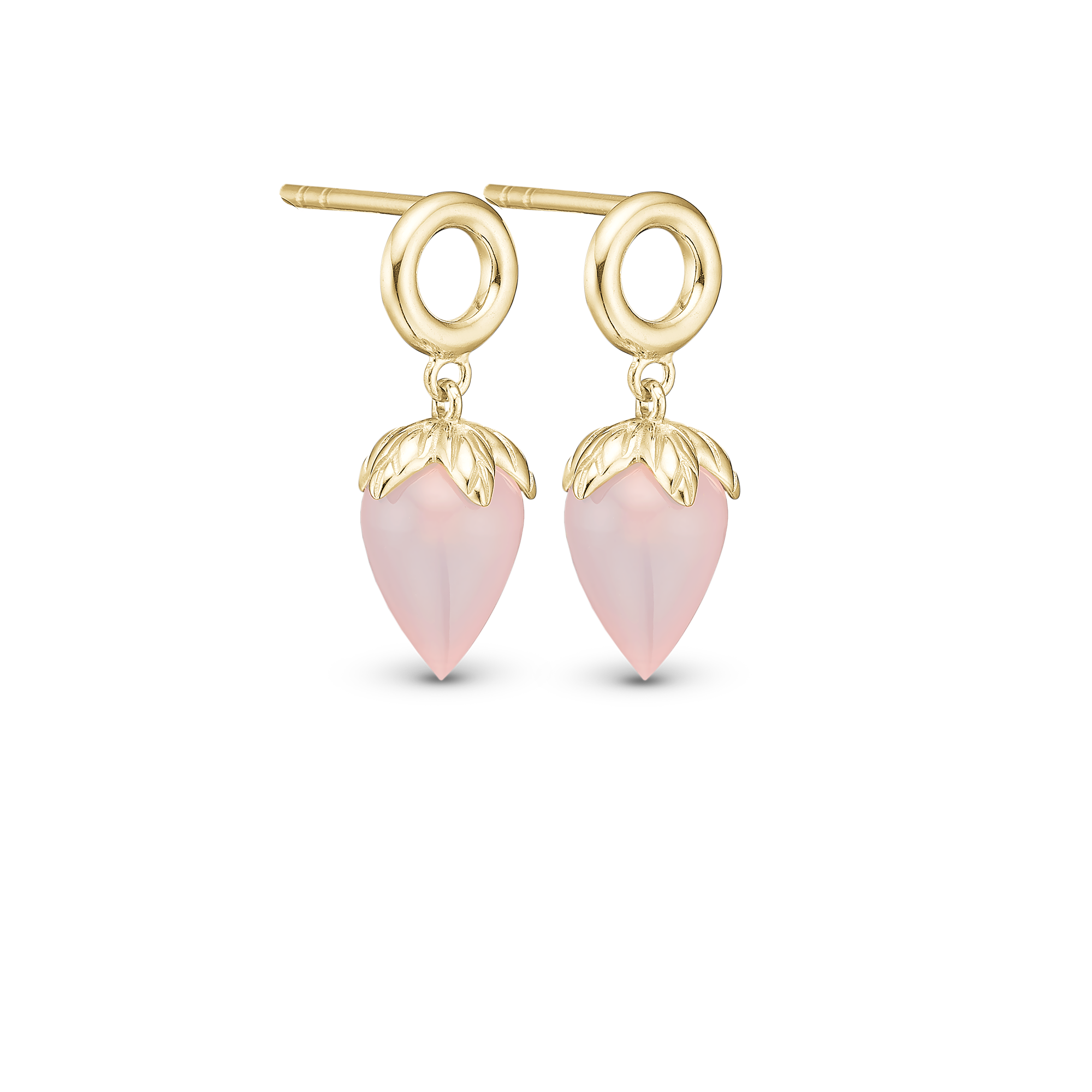 Pink Chalcedony Stud Earrings - CHRISTINA