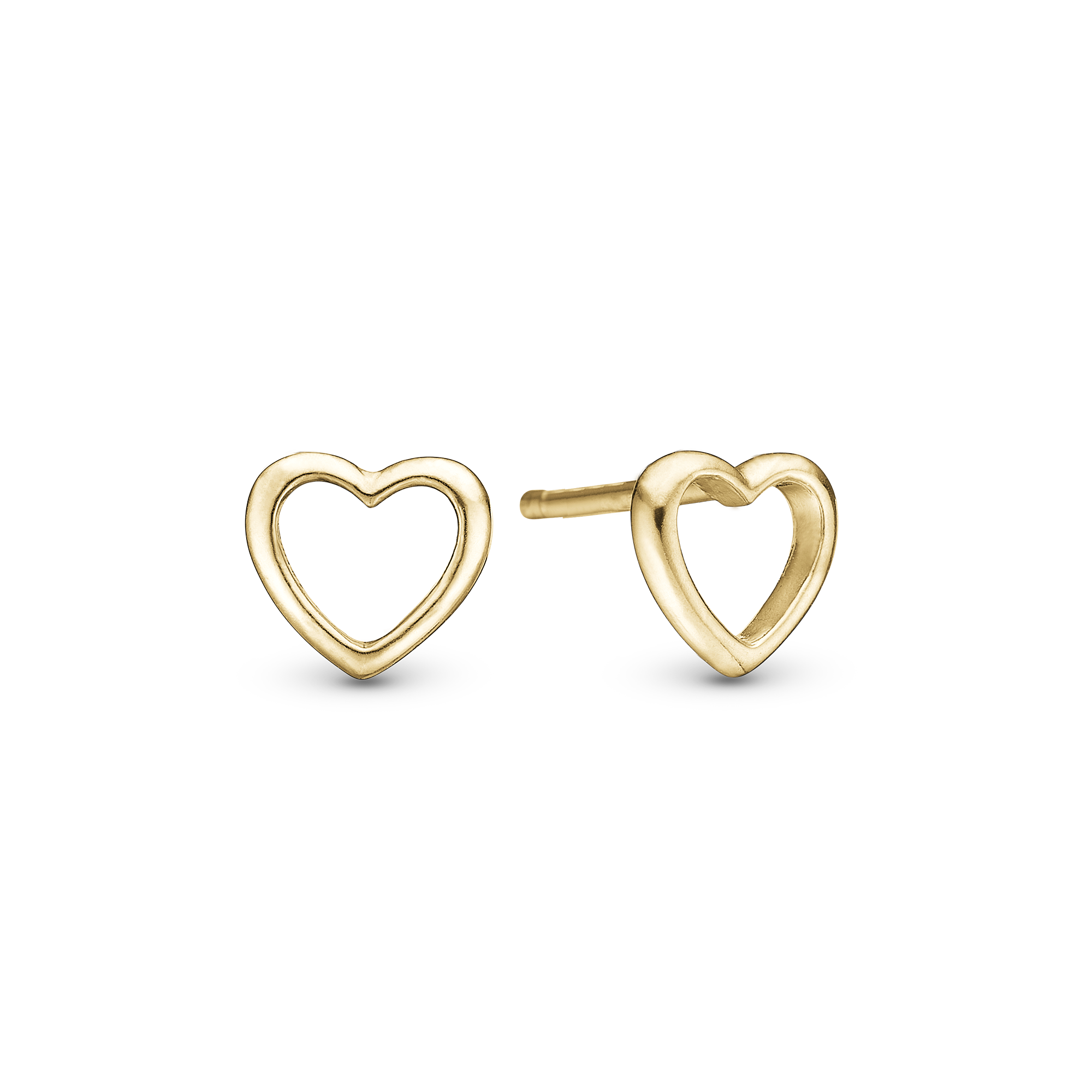 True Heart Stud Earrings - Polished Gold Plated Sterling Silver