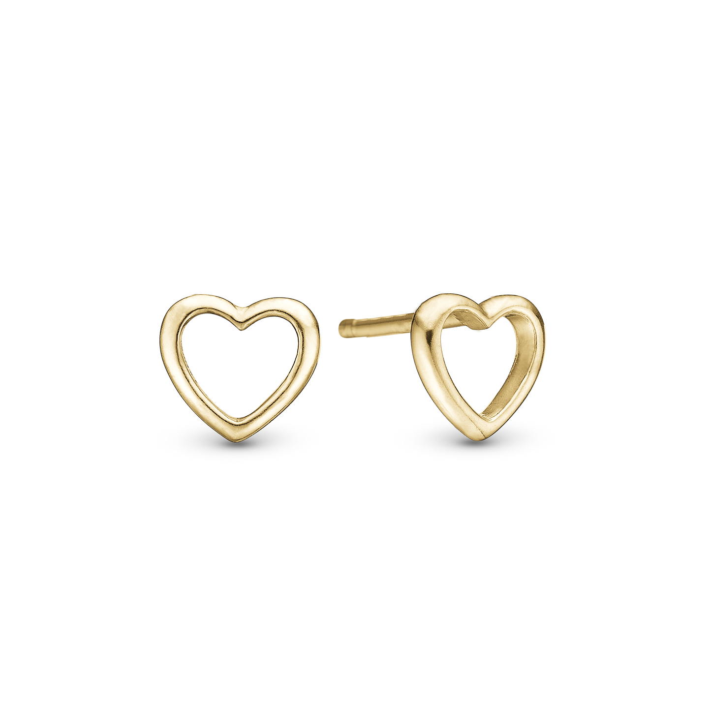 True Heart Stud Earrings - Polished Gold Plated Sterling Silver