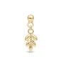 Dangling Leaf Simple Earring Stud / Single Stud - Polished Gold Plated Sterling Silver
