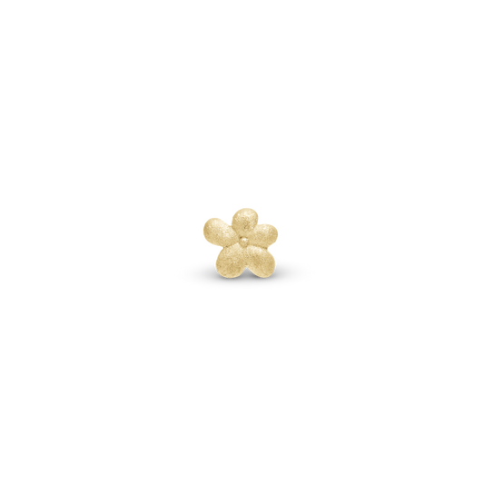 Graceful Flower Simple Earring Stud / Single Stud - Matte Gold Plated Sterling Silver