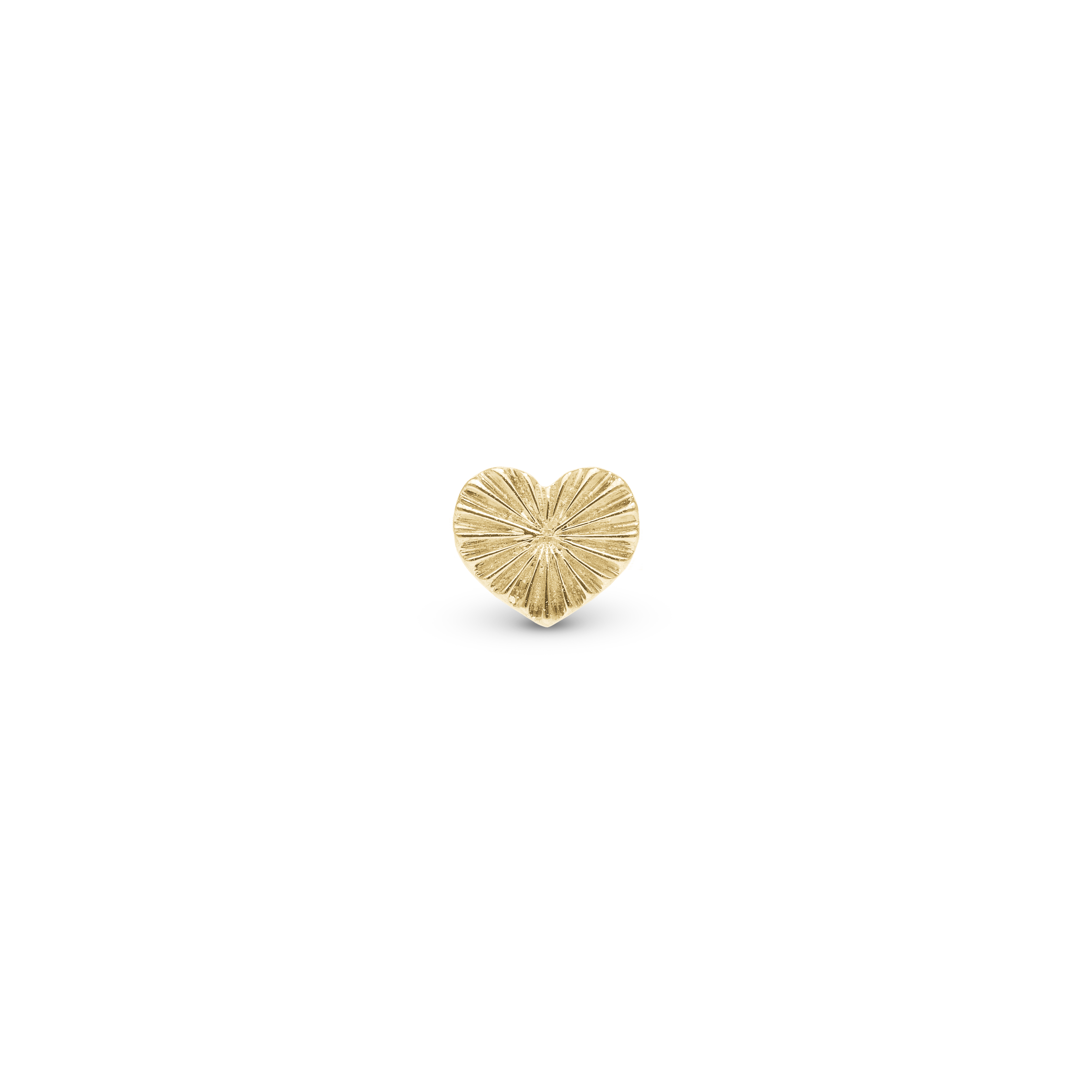 Little Sweet Heart Simple Earring Stud / Single Stud - Polished Gold Plated Sterling Silver
