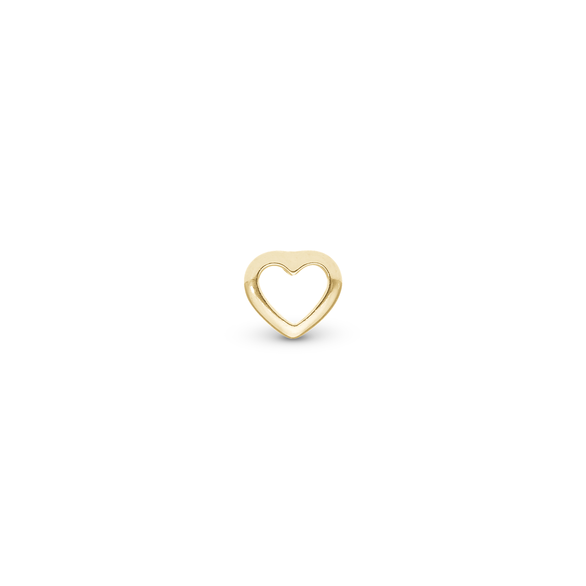 True Heart Simple Earring Stud / Single Stud - Polished Gold Plated Sterling Silver