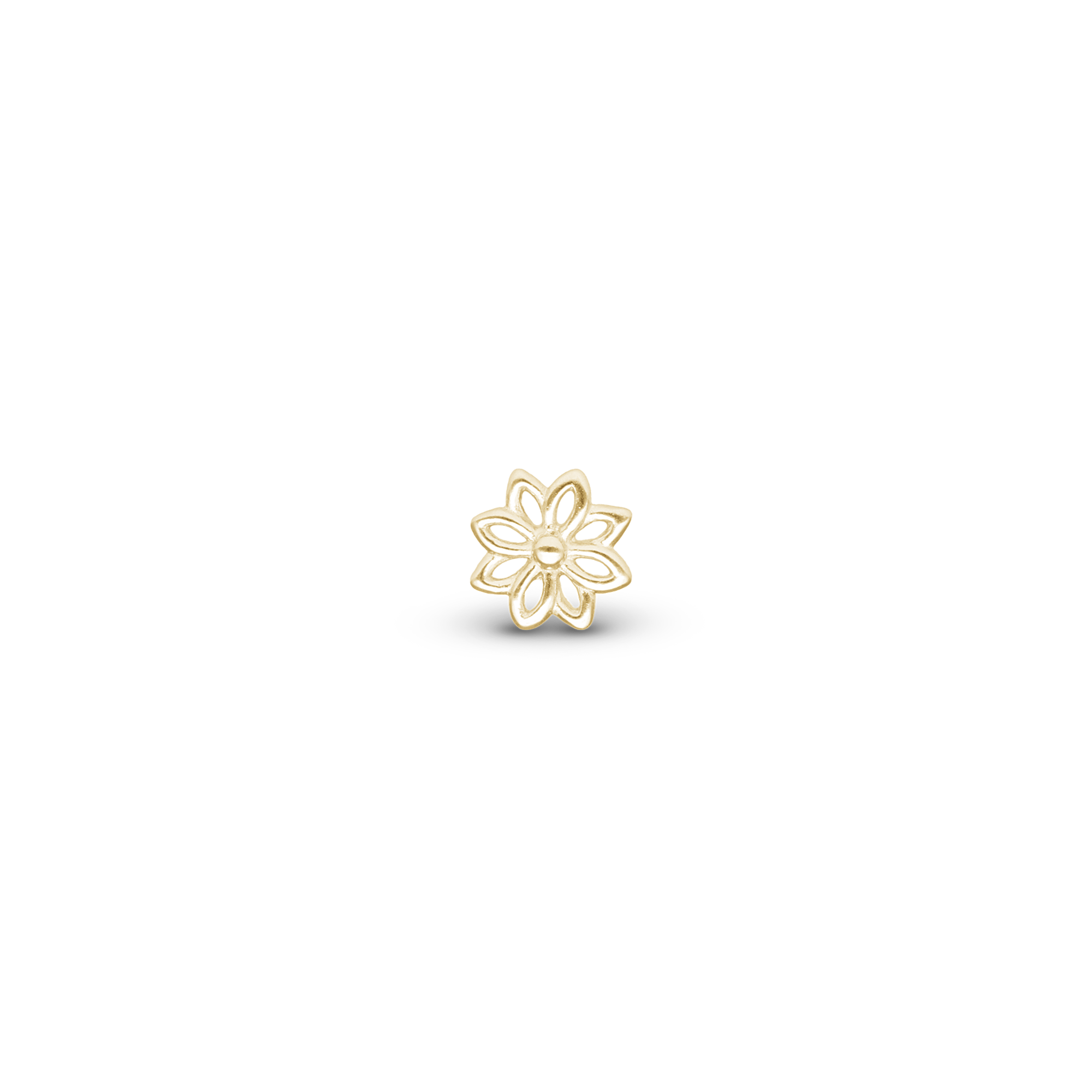 Simple Flower Simple Earring Stud / Single Stud - Polished Gold Plated Sterling Silver