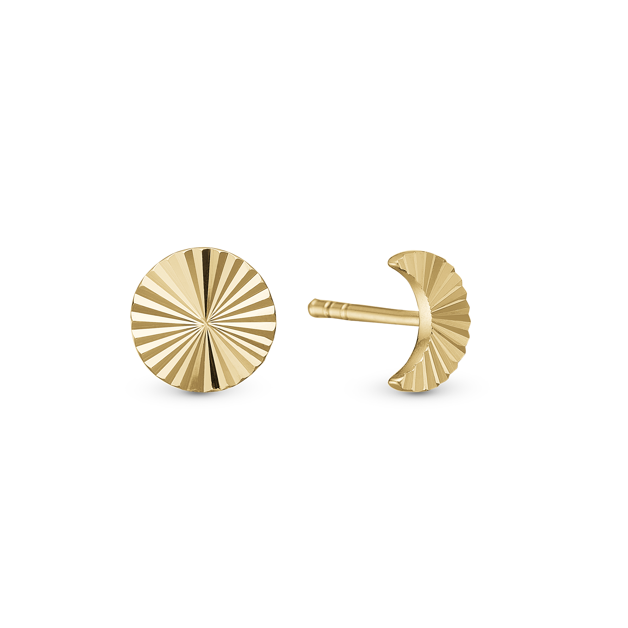 Moons Stud Earrings - Gold Plated Sterling Silver