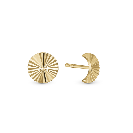 Moons Stud Earrings - Gold Plated Sterling Silver