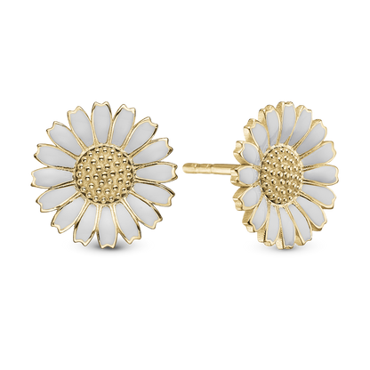 Marguerite 12mm Stud Earrings - Gold Plated Sterling Silver