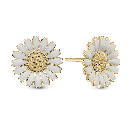 Marguerite 12mm Stud Earrings - Gold Plated Sterling Silver