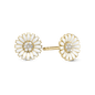 Marguerite CZ 8mm Stud Earrings - Gold Plated Sterling Silver with 14 white Cubic Zirkonia