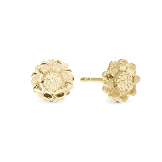 Windflower Stud Earrings - Polished Gold Plated Sterling Silver