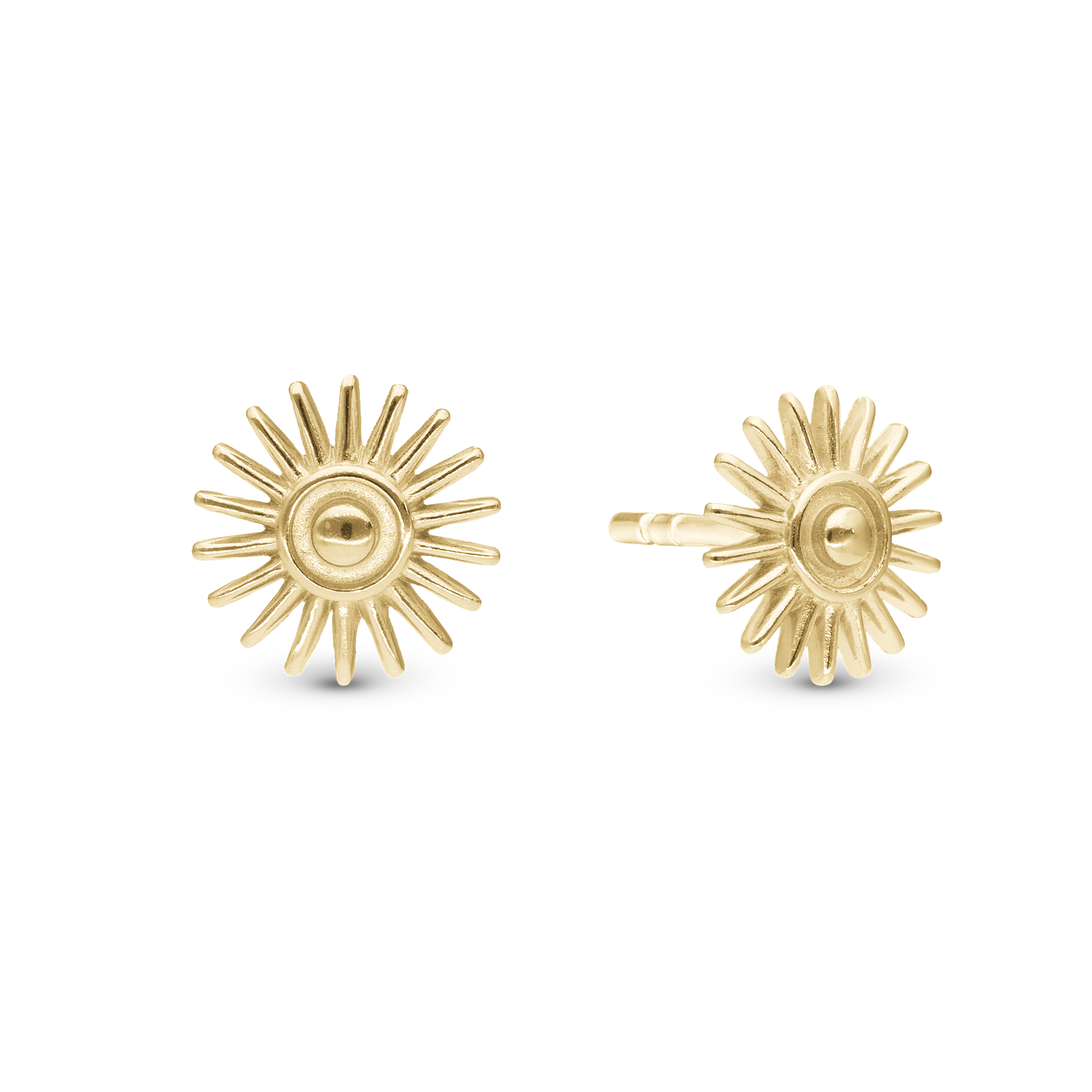 Sunshine Stud Earrings - Polished Gold Plated Sterling Silver