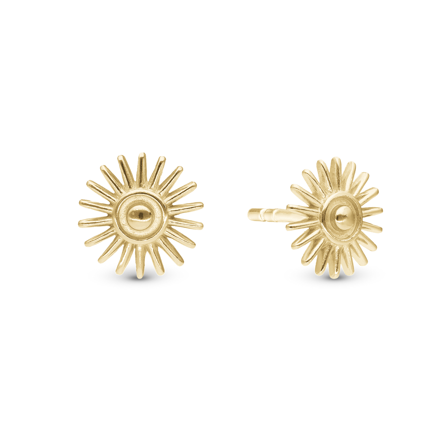 Sunshine Stud Earrings - Polished Gold Plated Sterling Silver