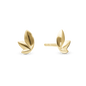 3 leafs Stud Earrings - Polished Gold Plated Sterling Silver