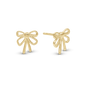 Bow Stud Earrings - Polished Gold Plated Sterling Silver