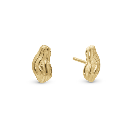 Ocean Spectacle Stud Earrings - Polished Gold Plated Sterling Silver