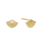 Fan Stud Earrings - Polished Gold Plated Sterling Silver