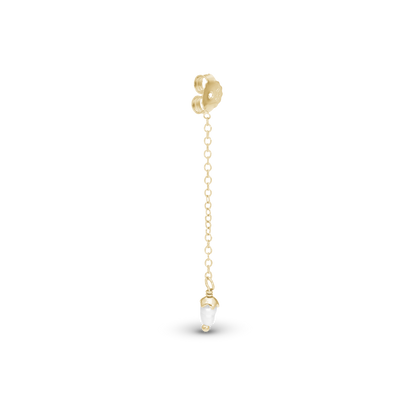 Stud Add-On / 1 stk. Earring Stud - Polished Gold Plated Sterling Silver with 2 white Cubic Zirkonia