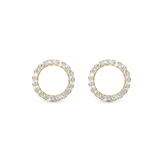 Topaz Sparkling Circle Stud Earrings Stud Earrings - CHRISTINA