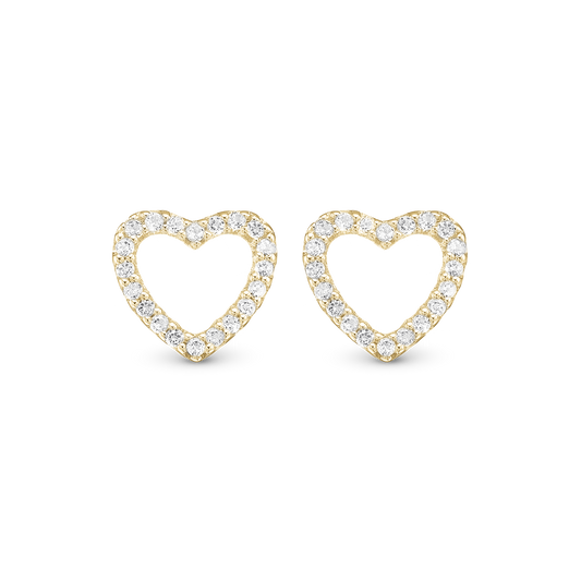 Topaz Sparkling Hearts Stud Earrings Stud Earrings - CHRISTINA