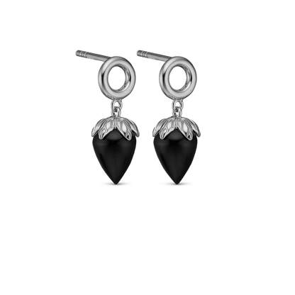 Black Chalcedony Stud Earrings - CHRISTINA