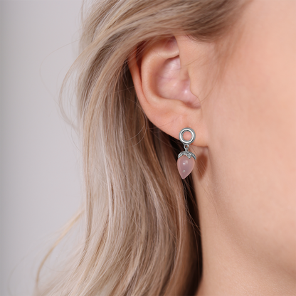 Pink Chalcedony Stud Earrings - CHRISTINA