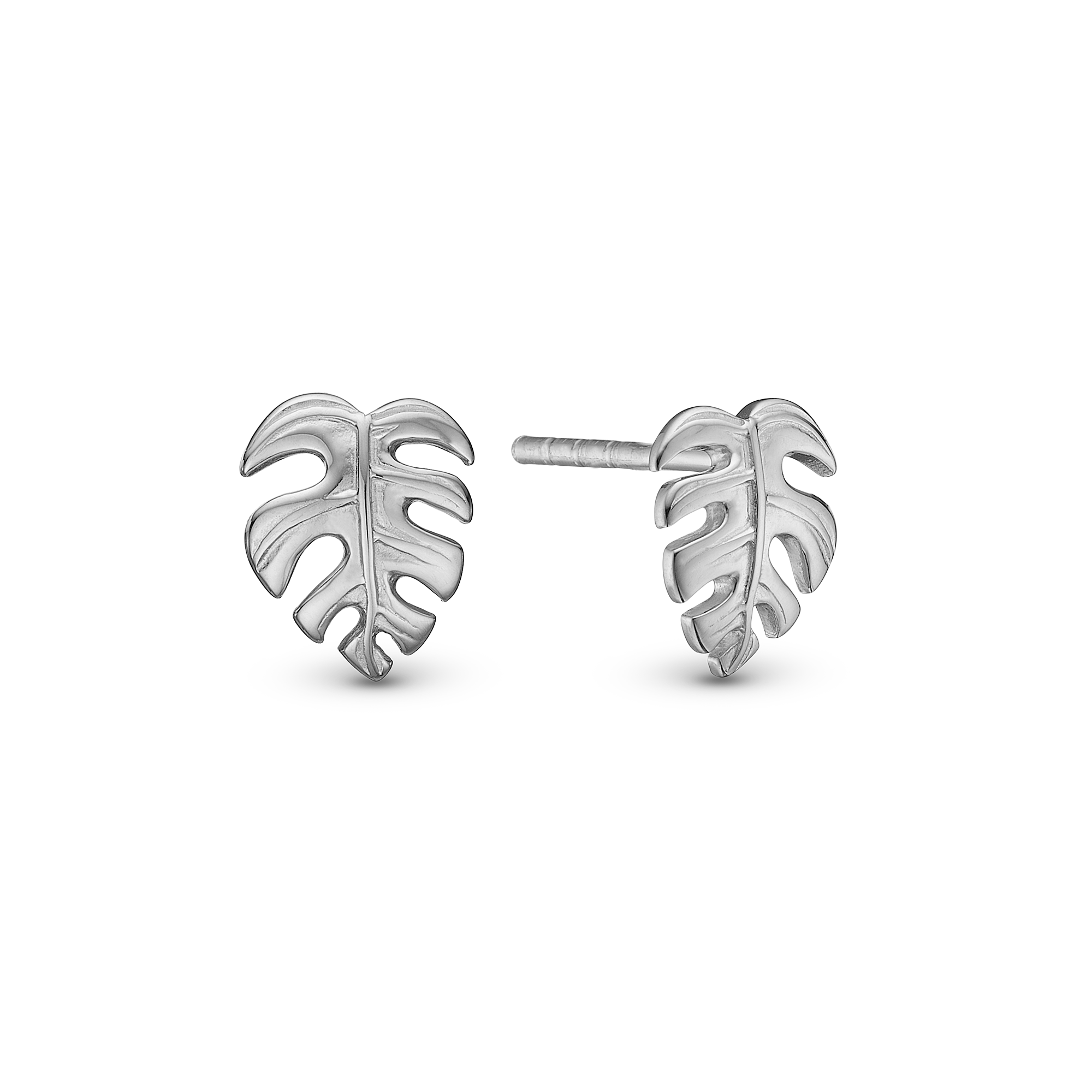 Rainforest Stud Earrings - Polished Sterling Silver