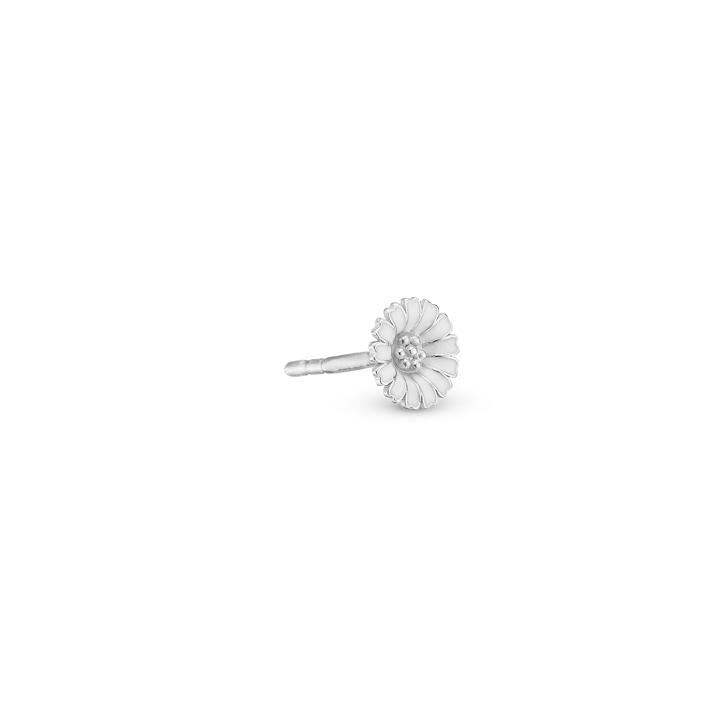 Marguerite Simple Earring Stud / Single Stud - Polished Sterling Silver