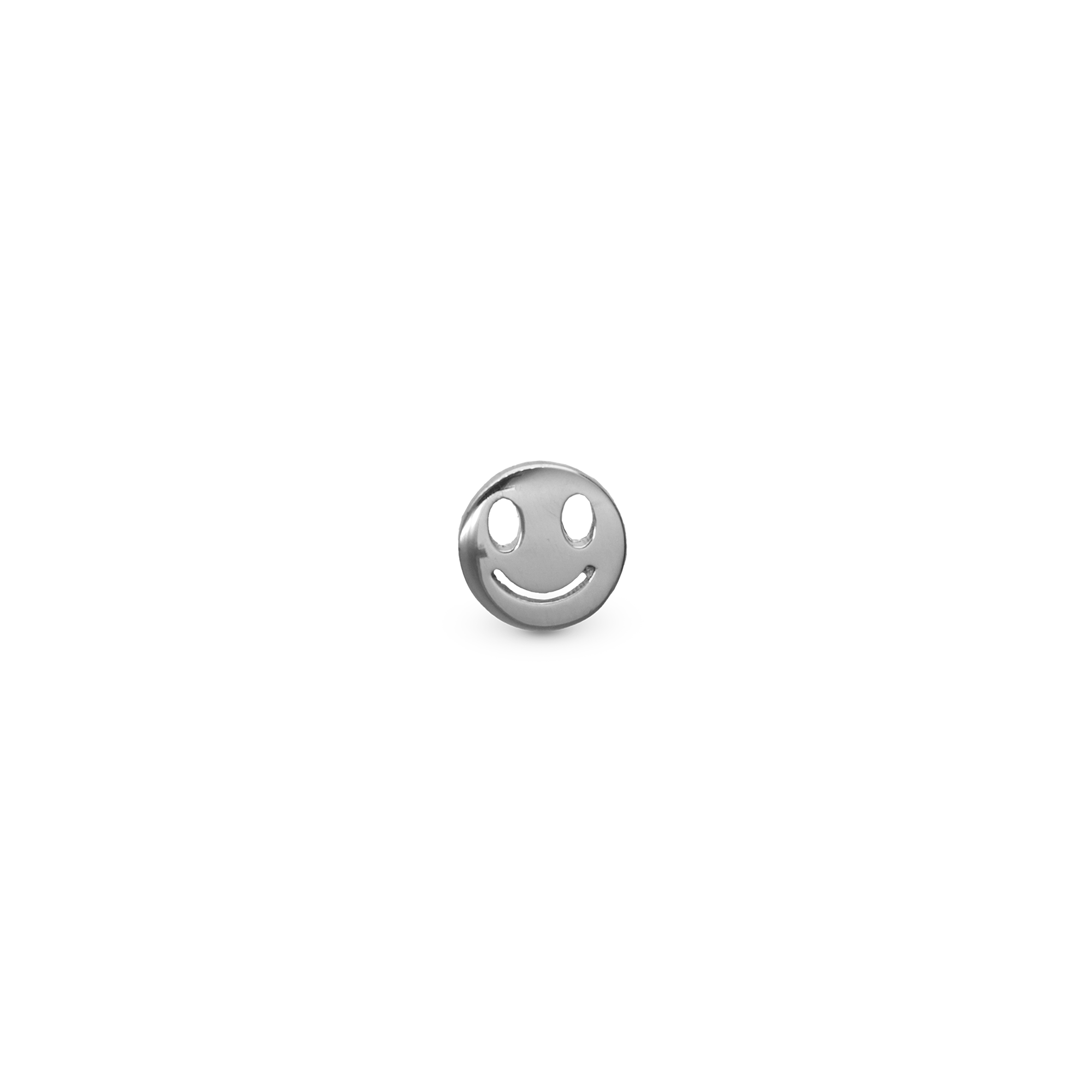 Smiling Simple Earring Stud / Single Stud - Polished Sterling Silver