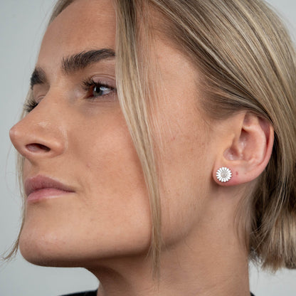 Marguerite 12mm Stud Earrings - Sterling Silver