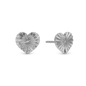 Sweet Heart Stud Earrings - Polished Sterling Silver