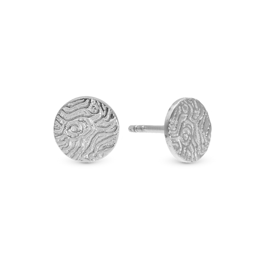 Dazzling Imprint Stud Earrings - Polished Sterling Silver