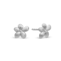 Graceful Flowers Stud Earrings - Matte Sterling Silver