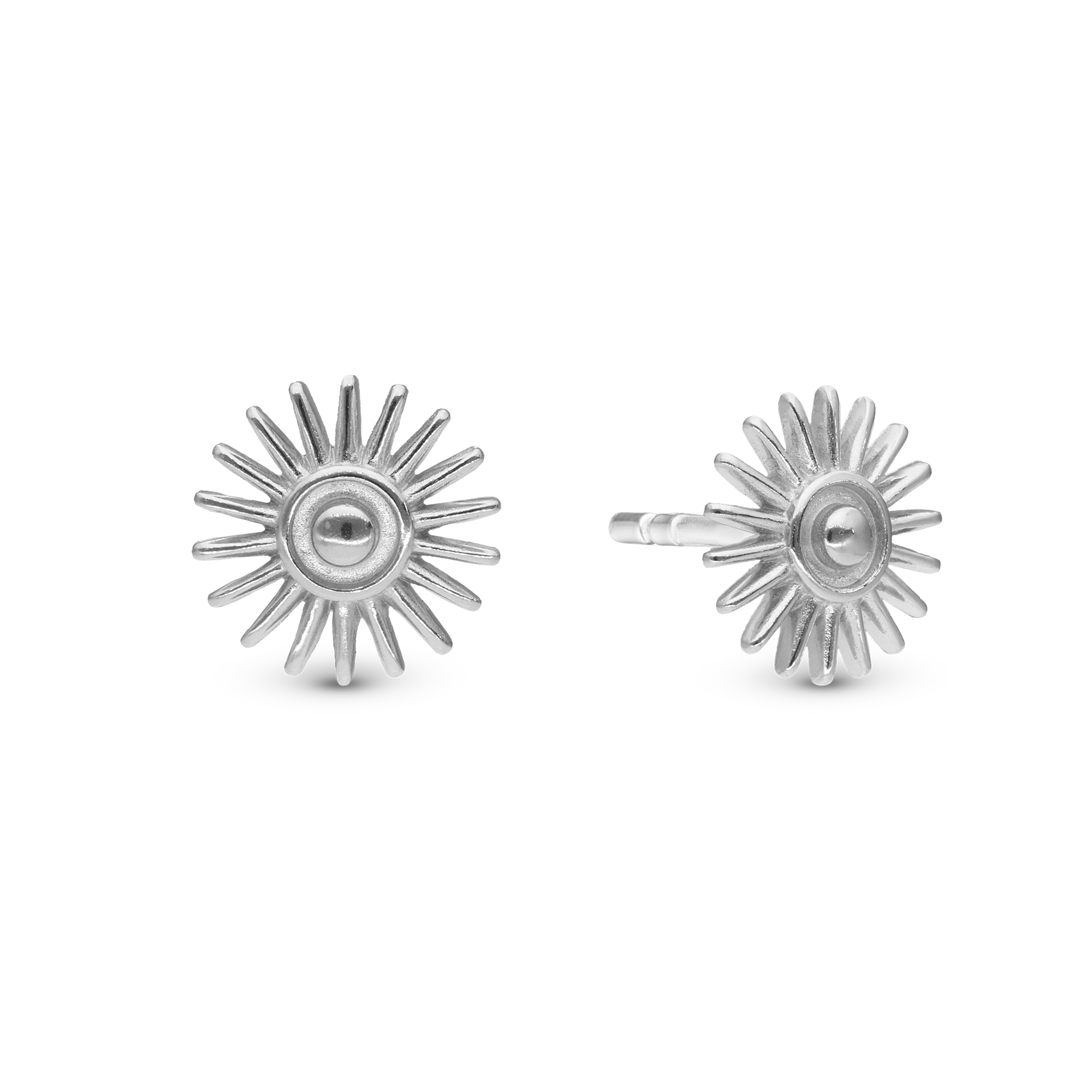 Sunshine Stud Earrings - Polished Sterling Silver