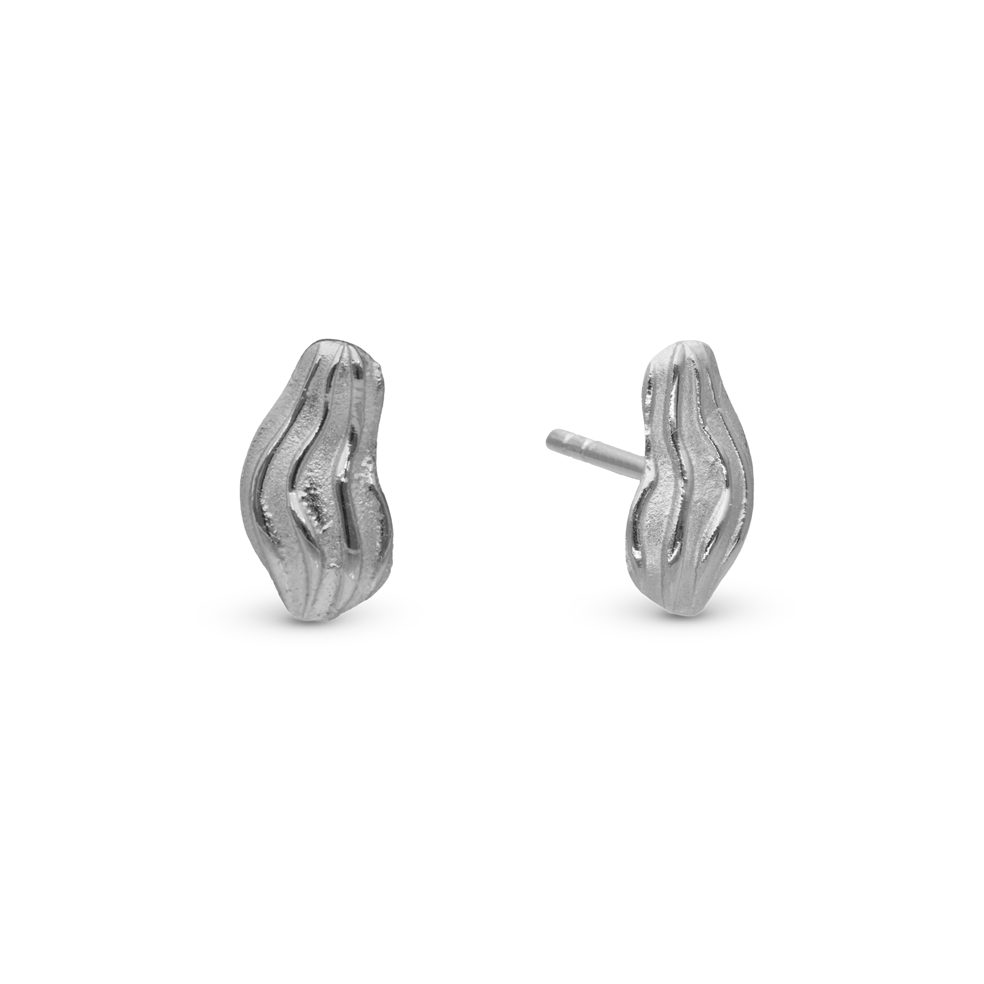 Ocean Spectacle Stud Earrings - Polished Sterling Silver