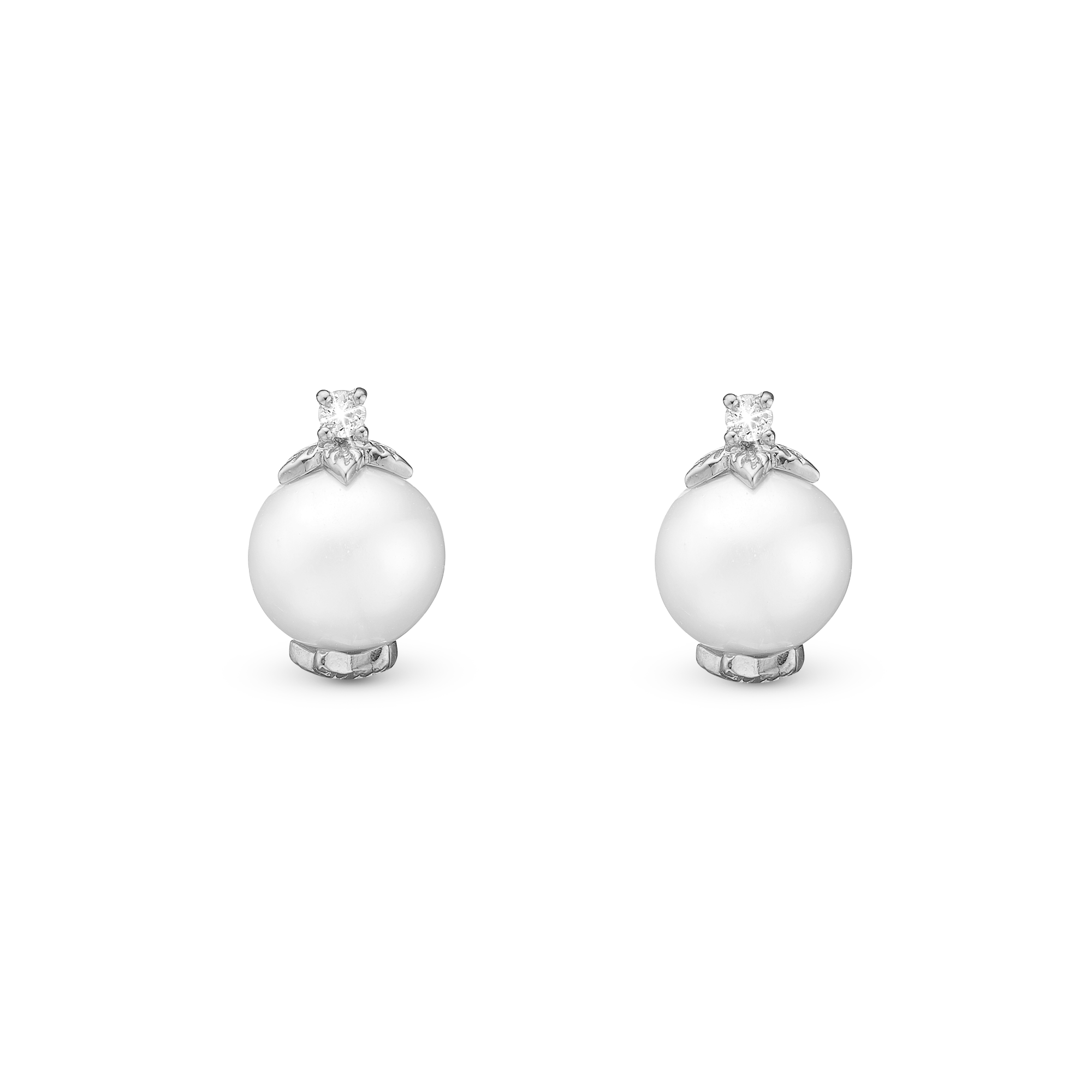 Topaz Pearl Stud Earrings - Sterling Silver