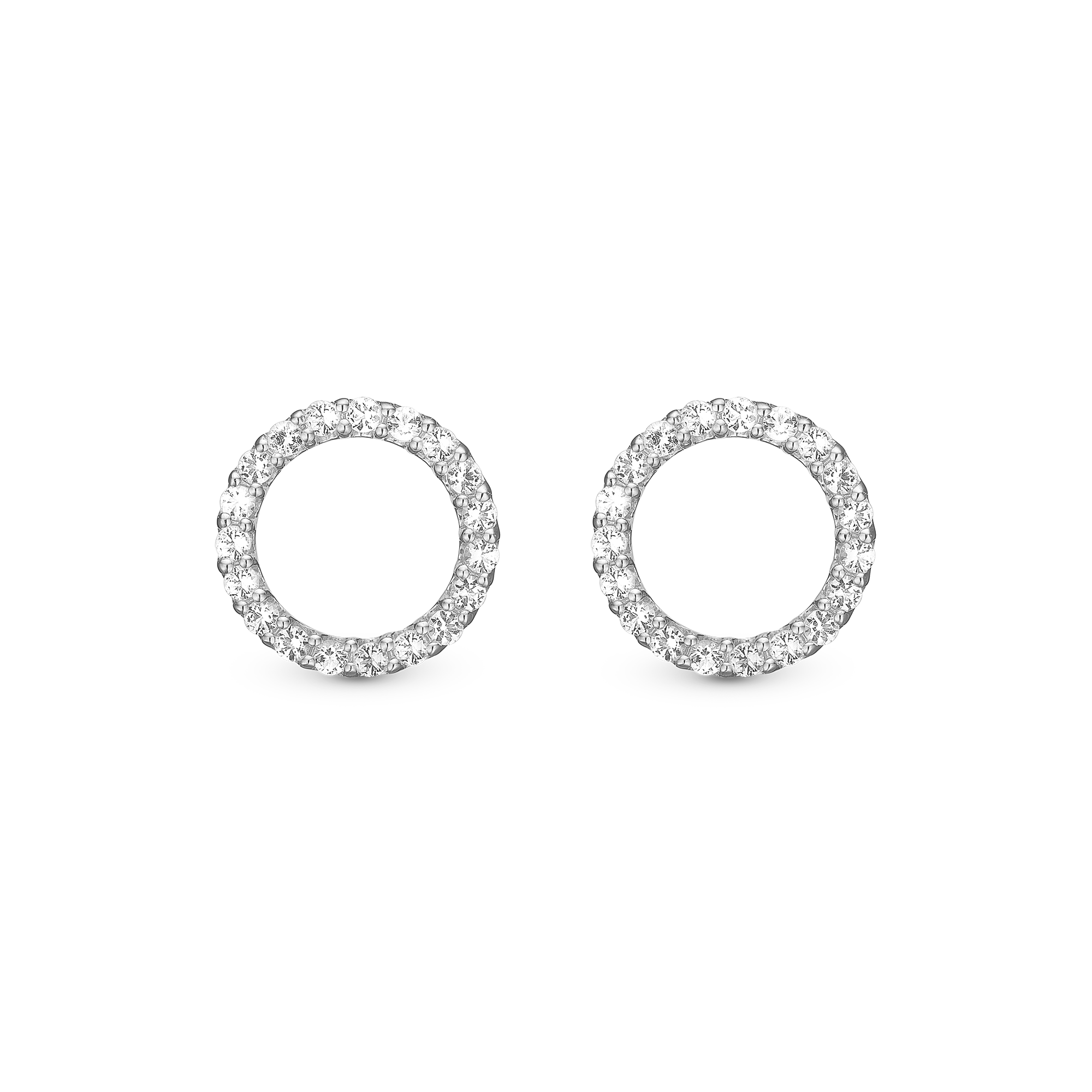 Topaz Sparkling Circle Stud Earrings Stud Earrings - CHRISTINA