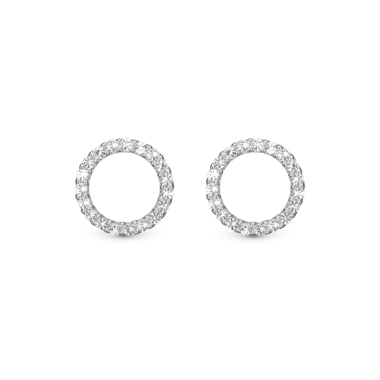 Topaz Sparkling Circle Stud Earrings Stud Earrings - CHRISTINA