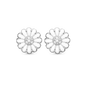 White Marguerite 18 mm Øreclips - CHRISTINA