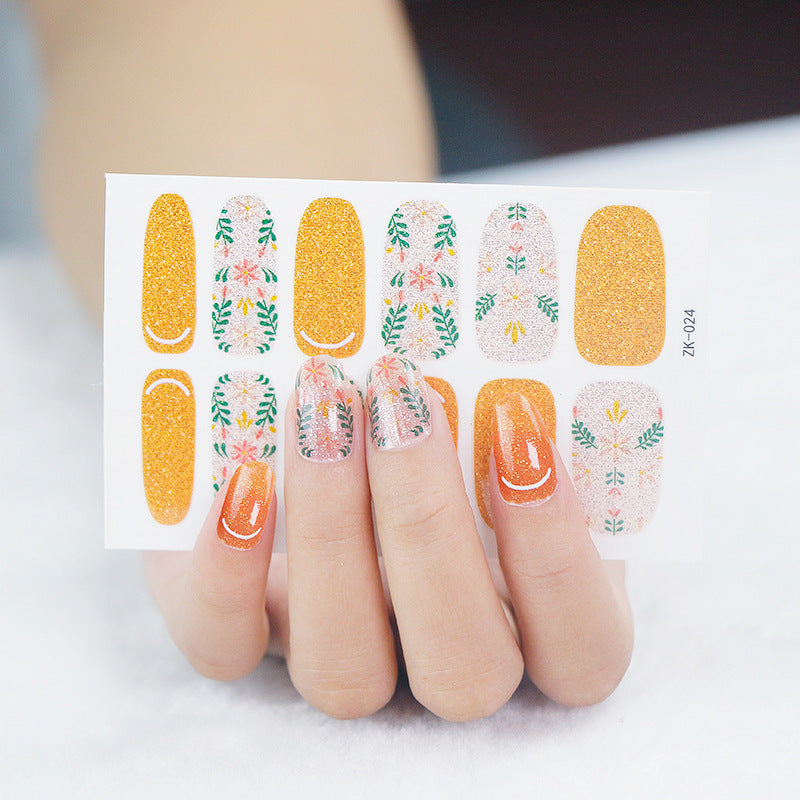 Nagelsticker mit Zwiebelpuder-Farbverlauf für Internetstars