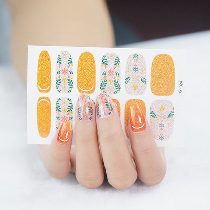 Nagelsticker mit Zwiebelpuder-Farbverlauf für Internetstars