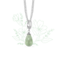 Necklace m Green Amethyst drop sølv