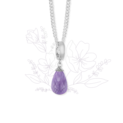 Necklace m PWatchple Amethyst drop sølv