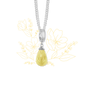 Necklace m gul citrine drop sølv