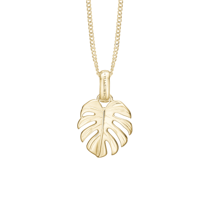 Rainforest Earring Pendant - Polished Gold Plated Sterling Silver