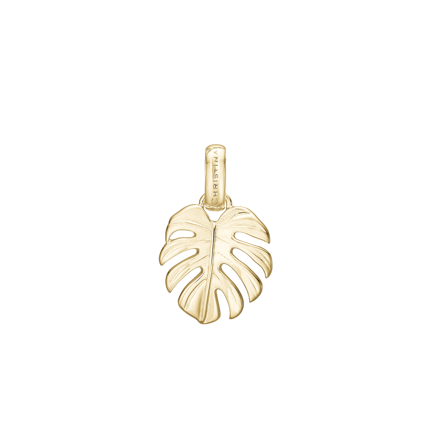 Rainforest Earring Pendant - Polished Gold Plated Sterling Silver