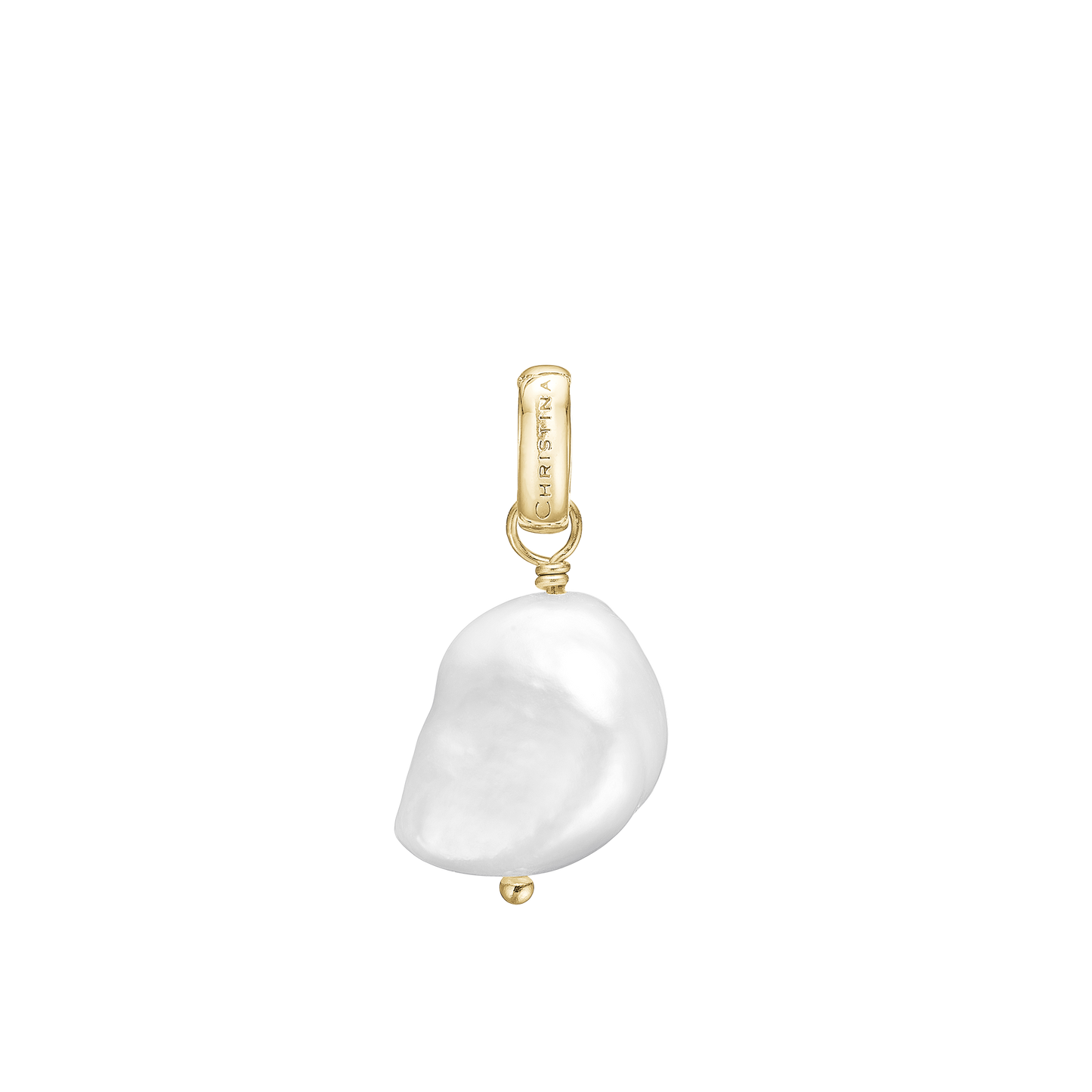 Pearl dream Earring Pendant - Polished Gold Plated Sterling Silver with 1 Perle