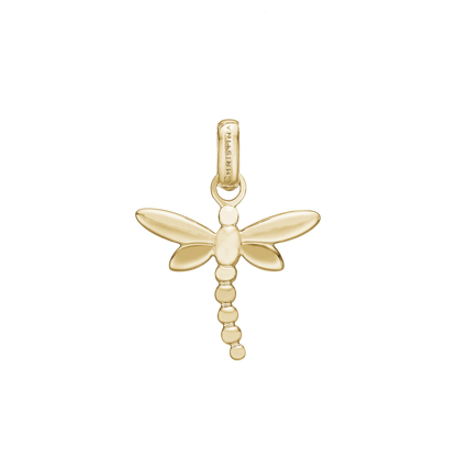 Dragonfly Earring Pendant - Gold Plated Sterling Silver