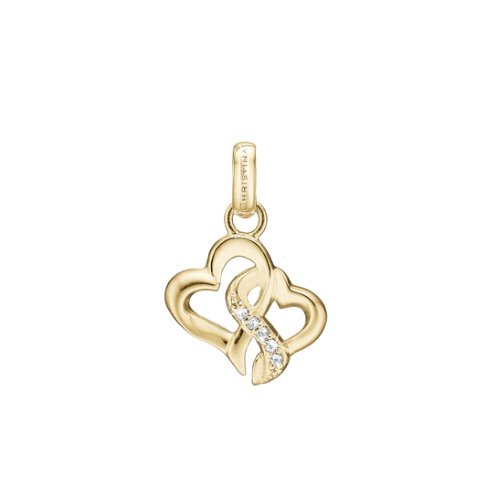 Beloved Earring Pendant - Gold Plated Sterling Silver with 5 white Cubic Zirkonia